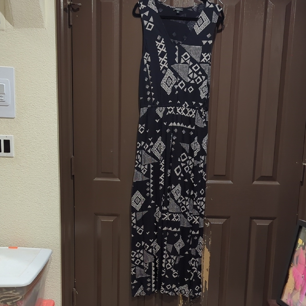 Lucky Brand Geometric Patterned Black and White Dress